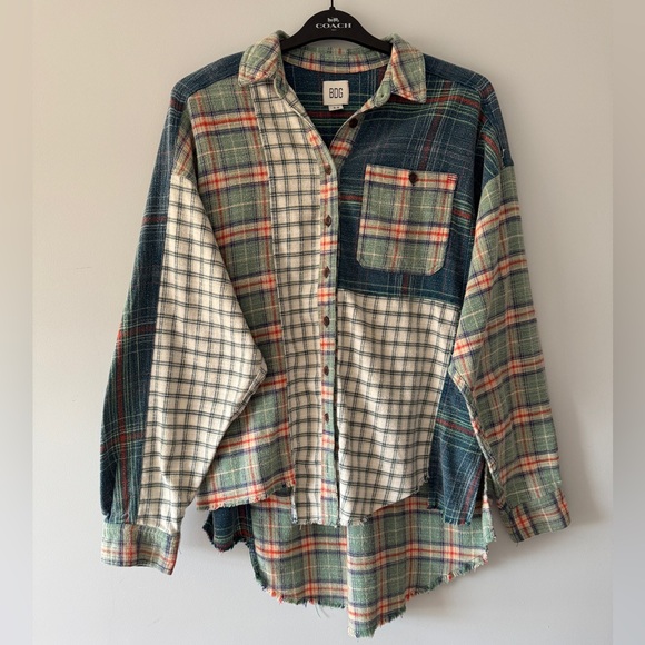 BDG Urban Outfitters Ted Patchwork Plaid Flannel Shirt - Size S - Picture 5 of 13